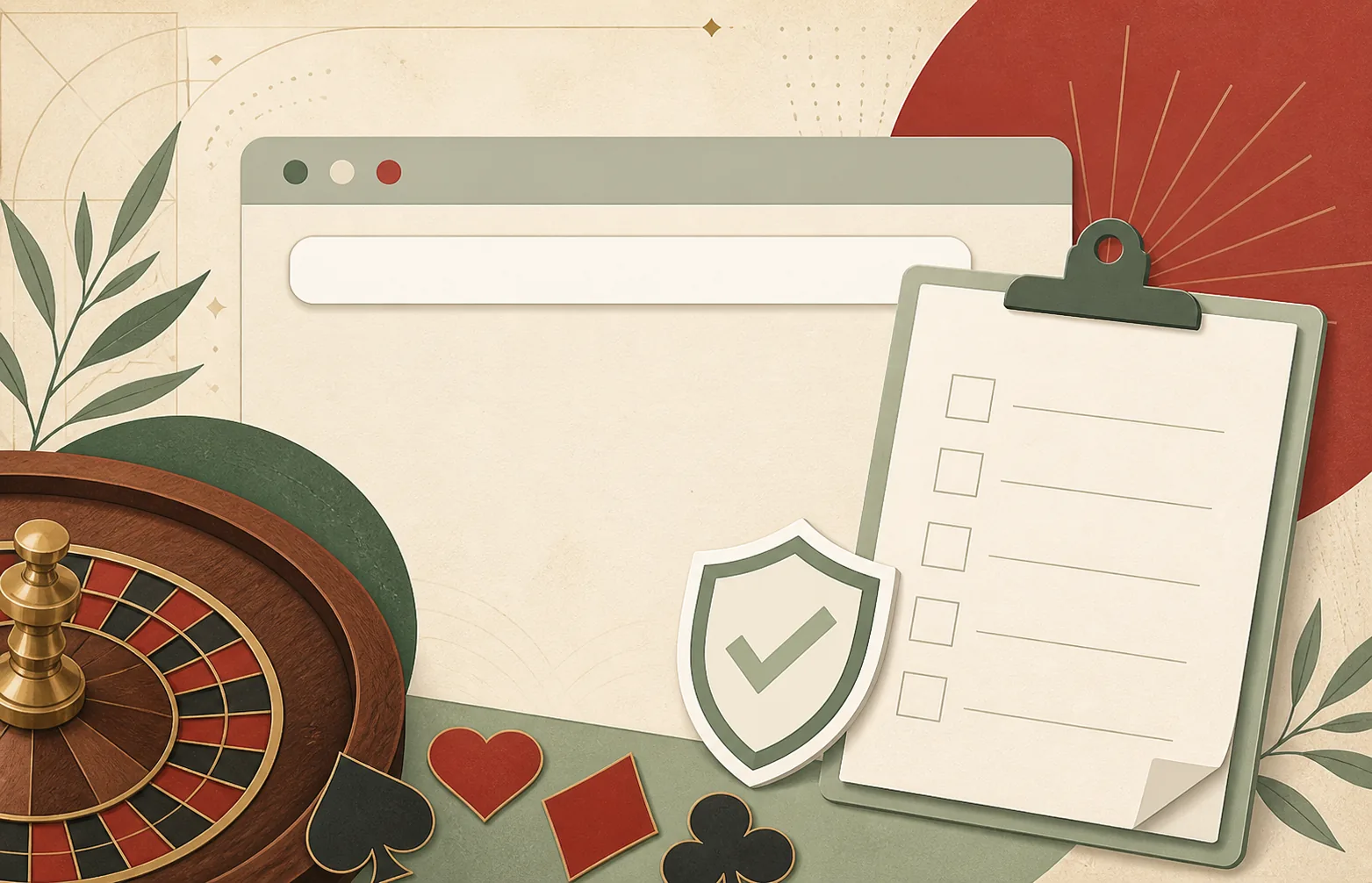 Verificação ilustrativa de domínio em site de cassino
